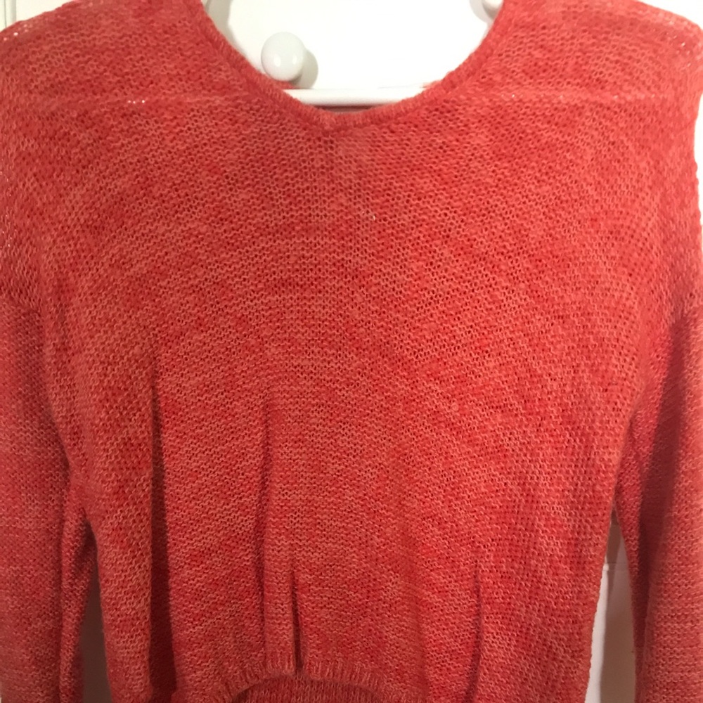 Orange crew neck sweater